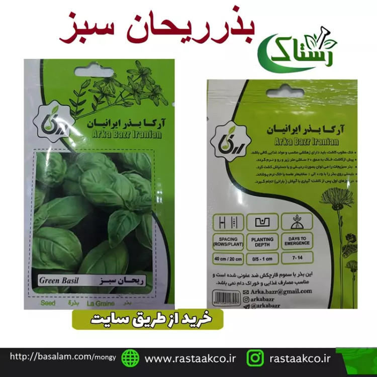بذروتخم ریحان سبز تبریز رستاک (10گرمی)