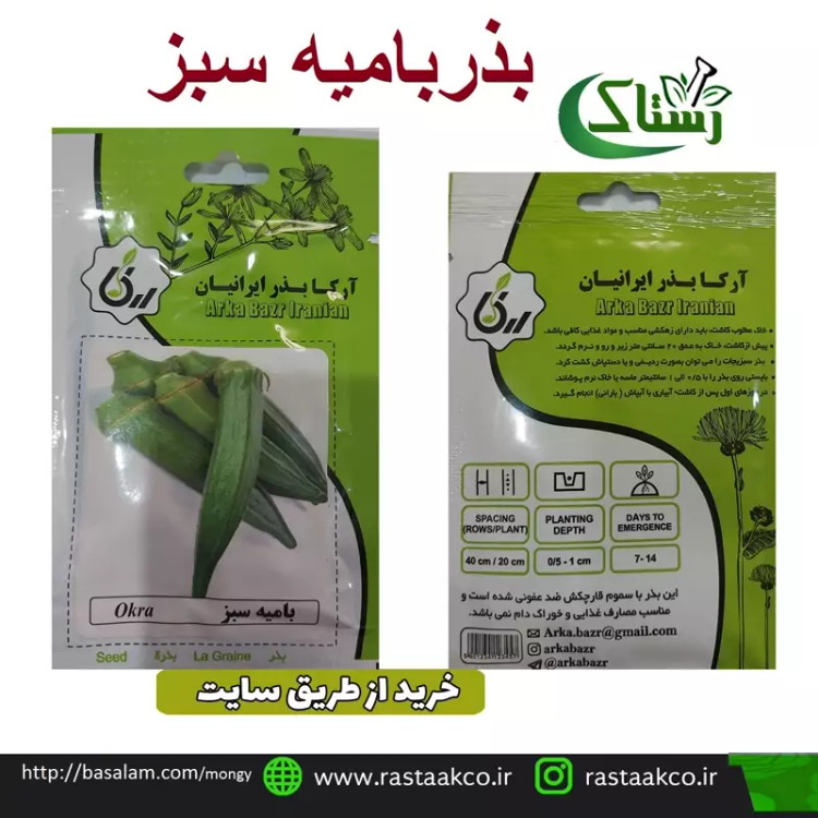 بذروتخم بامیه سبز تبریز رستاک (10گرمی)
